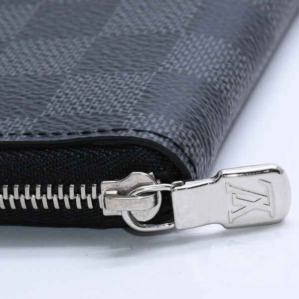 極美品 LOUIS VUITTON ルイヴィトン ジッピー コインパース ダミエグラフィット N63076 コインケース ミニウォレット ブラック ミニ財布 シルバー金具 中古 4a003880