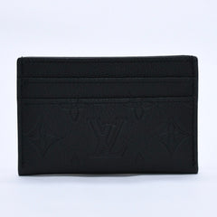Like new LOUIS VUITTON Porto Cult Double Card Case M81415 Monogram Shadow Leather Embossed Black Used 4a003980