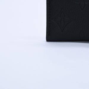Like new LOUIS VUITTON Porto Cult Double Card Case M81415 Monogram Shadow Leather Embossed Black Used 4a003980