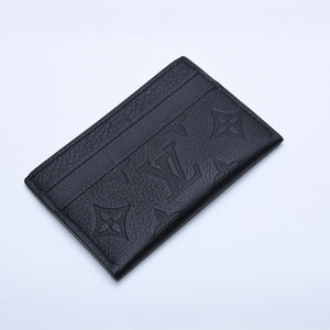 Like new LOUIS VUITTON Porto Cult Double Card Case M81415 Monogram Shadow Leather Embossed Black Used 4a003980