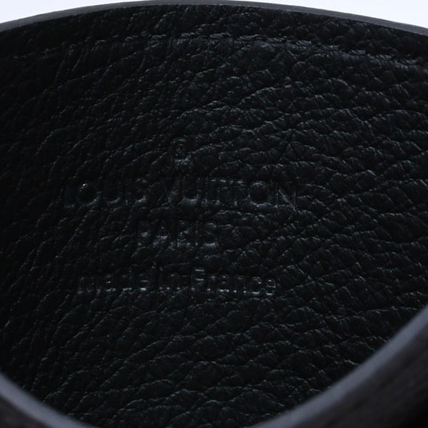 Like new LOUIS VUITTON Porto Cult Double Card Case M81415 Monogram Shadow Leather Embossed Black Used 4a003980