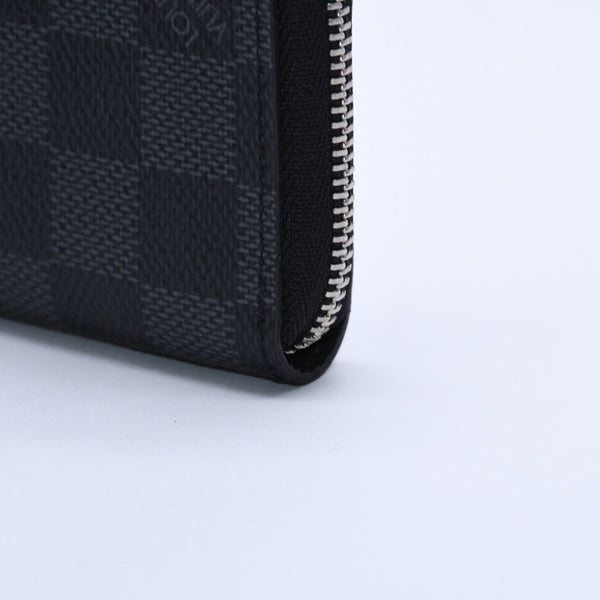 極美品 LOUIS VUITTON ルイヴィトン ジッピー コインパース ダミエグラフィット N63076 コインケース ミニウォレット ブラック ミニ財布 シルバー金具 中古 4a003880