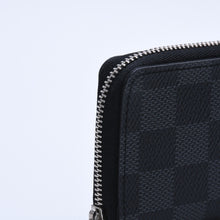 画像をギャラリービューアに読み込む, 極美品 LOUIS VUITTON ルイヴィトン ジッピー コインパース ダミエグラフィット N63076 コインケース ミニウォレット ブラック ミニ財布 シルバー金具 中古 4a003880