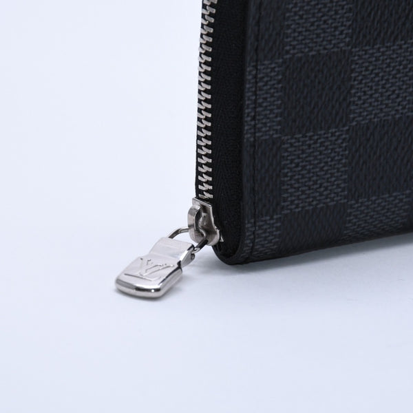 極美品 LOUIS VUITTON ルイヴィトン ジッピー コインパース ダミエグラフィット N63076 コインケース ミニウォレット ブラック ミニ財布 シルバー金具 中古 4a003880