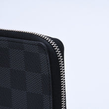 画像をギャラリービューアに読み込む, 極美品 LOUIS VUITTON ルイヴィトン ジッピー コインパース ダミエグラフィット N63076 コインケース ミニウォレット ブラック ミニ財布 シルバー金具 中古 4a003880