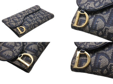 画像をギャラリービューアに読み込む, Christian Dior クリスチャンディオール 三つ折り財布 TR0051 トロッター サドル キャンバス レザー ネイビー 美品 中古 4b000040
