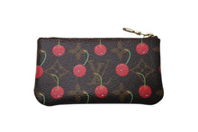 画像をギャラリービューアに読み込む, 極美品 LOUIS VUITTON ルイヴィトン モノグラム チェリー ポシェットクレ コインケース ブラウン レッド 村上隆 M95042 中古 4b000045