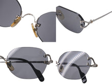 画像をギャラリービューアに読み込む, Cartier カルティエ サングラス メガネ ツーポイント アイウェア 2504224 フランス製 メタル シルバー金具 ブラック 美品 中古 4b000046