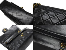 Load image into Gallery viewer, 極美品 CHANEL シャネル マトラッセ 25 Wフラップ Wチェーンショルダーバッグ 5番台 ラムスキン ココマーク ブラック ゴールド金具 中古 4b005044