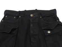 Load image into Gallery viewer, CHROME HEARTS クロムハーツ FATIGUE ファティーグ パンツ ブラック コットン シルバー925 クロスボタン ロゴ サイズ30 美品 中古 4b005052
