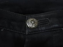 Load image into Gallery viewer, CHROME HEARTS クロムハーツ FATIGUE ファティーグ パンツ ブラック コットン シルバー925 クロスボタン ロゴ サイズ30 美品 中古 4b005052