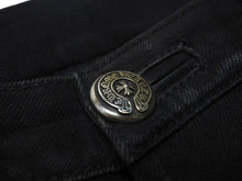 Load image into Gallery viewer, CHROME HEARTS クロムハーツ FATIGUE ファティーグ パンツ ブラック コットン シルバー925 クロスボタン ロゴ サイズ30 美品 中古 4b005052
