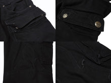 Load image into Gallery viewer, CHROME HEARTS クロムハーツ FATIGUE ファティーグ パンツ ブラック コットン シルバー925 クロスボタン ロゴ サイズ30 美品 中古 4b005052