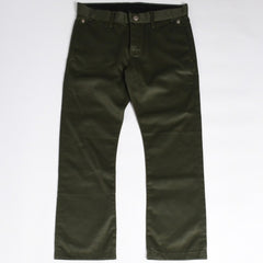 極美品 CHROME HEARTS クロムハーツ チノパンツ スクロールラベル クロスボール ボタン サイズ32 カーキ シルバー925 中古 4a008364