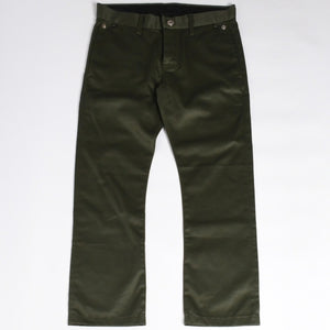極美品 CHROME HEARTS クロムハーツ チノパンツ スクロールラベル クロスボール ボタン サイズ32 カーキ シルバー925 中古 4a008364