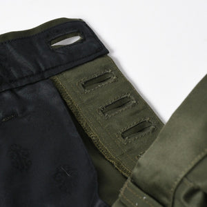 極美品 CHROME HEARTS クロムハーツ チノパンツ スクロールラベル クロスボール ボタン サイズ32 カーキ シルバー925 中古 4a008364