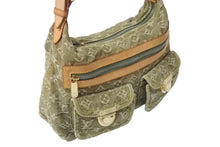 画像をギャラリービューアに読み込む, LOUIS VUITTON ルイヴィトン バギーPM ショルダーバッグ M95213 モノグラムデニム カーキ ゴールド 美品 中古 4b000065