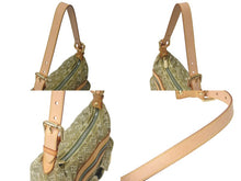 画像をギャラリービューアに読み込む, LOUIS VUITTON ルイヴィトン バギーPM ショルダーバッグ M95213 モノグラムデニム カーキ ゴールド 美品 中古 4b000065