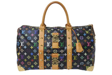画像をギャラリービューアに読み込む, 極美品 ルイヴィトン LOUIS VUITTON キーポル45 ボストンバッグ ブラック 村上隆 マルチカラー ブラック M92640 中古 4b000067