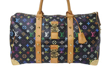 画像をギャラリービューアに読み込む, 極美品 ルイヴィトン LOUIS VUITTON キーポル45 ボストンバッグ ブラック 村上隆 マルチカラー ブラック M92640 中古 4b000067