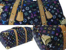 画像をギャラリービューアに読み込む, 極美品 ルイヴィトン LOUIS VUITTON キーポル45 ボストンバッグ ブラック 村上隆 マルチカラー ブラック M92640 中古 4b000067