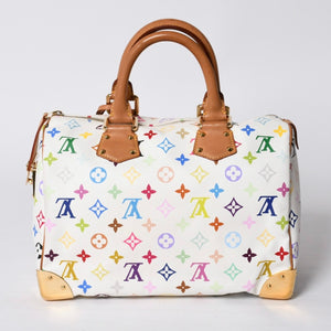 LOUIS VUITTON Speedy 30 Handbag M92643 Monogram Multicolor Takashi Murakami White Good Condition Used 4a000814