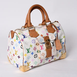 LOUIS VUITTON Speedy 30 Handbag M92643 Monogram Multicolor Takashi Murakami White Good Condition Used 4a000814