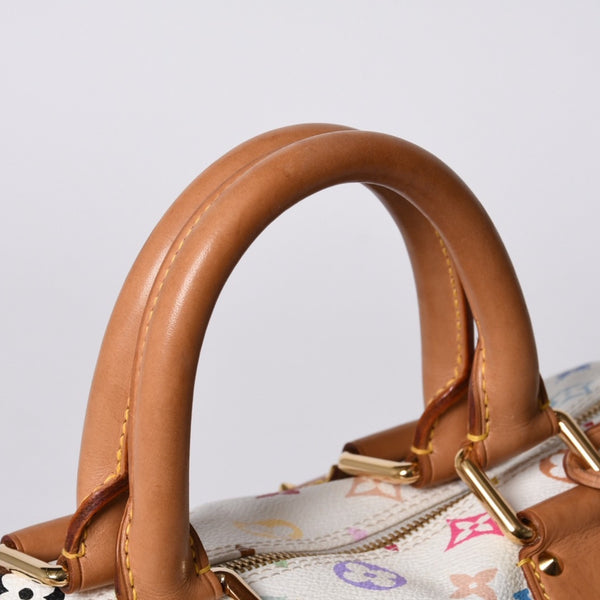 LOUIS VUITTON Speedy 30 Handbag M92643 Monogram Multicolor Takashi Murakami White Good Condition Used 4a000814