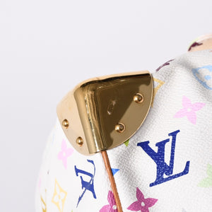 LOUIS VUITTON Speedy 30 Handbag M92643 Monogram Multicolor Takashi Murakami White Good Condition Used 4a000814