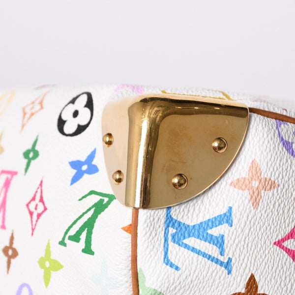 LOUIS VUITTON Speedy 30 Handbag M92643 Monogram Multicolor Takashi Murakami White Good Condition Used 4a000814