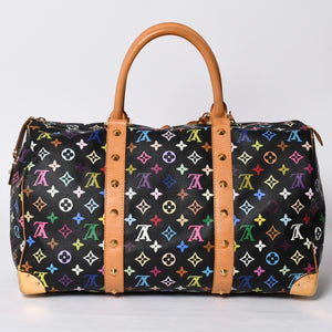 極美品 LOUIS VUITTON ルイヴィトン × 村上隆 モノグラムマルチカラー キーポル45 ボストンバッグ ノワール M92640 中古 4a000702