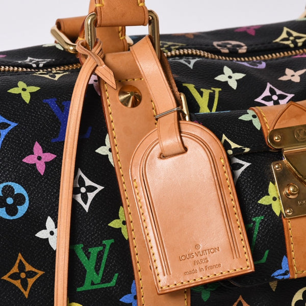 極美品 LOUIS VUITTON ルイヴィトン × 村上隆 モノグラムマルチカラー キーポル45 ボストンバッグ ノワール M92640 中古 4a000702