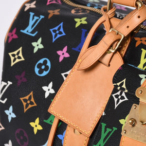 極美品 LOUIS VUITTON ルイヴィトン × 村上隆 モノグラムマルチカラー キーポル45 ボストンバッグ ノワール M92640 中古 4a000702