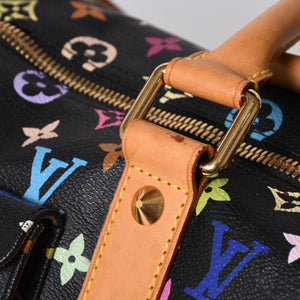 極美品 LOUIS VUITTON ルイヴィトン × 村上隆 モノグラムマルチカラー キーポル45 ボストンバッグ ノワール M92640 中古 4a000702