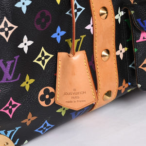 極美品 LOUIS VUITTON ルイヴィトン × 村上隆 モノグラムマルチカラー キーポル45 ボストンバッグ ノワール M92640 中古 4a000702