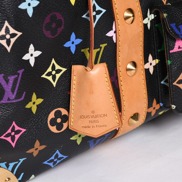 極美品 LOUIS VUITTON ルイヴィトン × 村上隆 モノグラムマルチカラー キーポル45 ボストンバッグ ノワール M92640 中古 4a000702