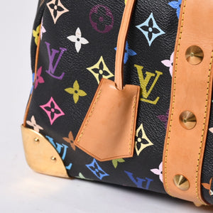 極美品 LOUIS VUITTON ルイヴィトン × 村上隆 モノグラムマルチカラー キーポル45 ボストンバッグ ノワール M92640 中古 4a000702