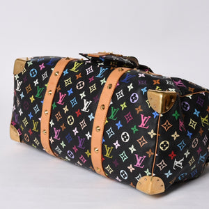 極美品 LOUIS VUITTON ルイヴィトン × 村上隆 モノグラムマルチカラー キーポル45 ボストンバッグ ノワール M92640 中古 4a000702
