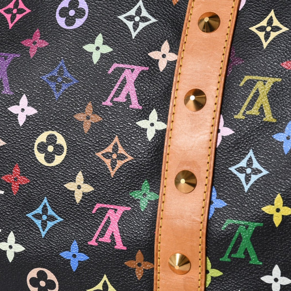 極美品 LOUIS VUITTON ルイヴィトン × 村上隆 モノグラムマルチカラー キーポル45 ボストンバッグ ノワール M92640 中古 4a000702