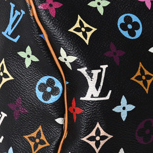 極美品 LOUIS VUITTON ルイヴィトン × 村上隆 モノグラムマルチカラー キーポル45 ボストンバッグ ノワール M92640 中古 4a000702