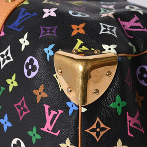極美品 LOUIS VUITTON ルイヴィトン × 村上隆 モノグラムマルチカラー キーポル45 ボストンバッグ ノワール M92640 中古 4a000702