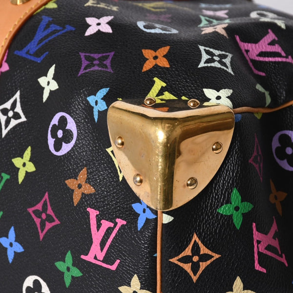 極美品 LOUIS VUITTON ルイヴィトン × 村上隆 モノグラムマルチカラー キーポル45 ボストンバッグ ノワール M92640 中古 4a000702