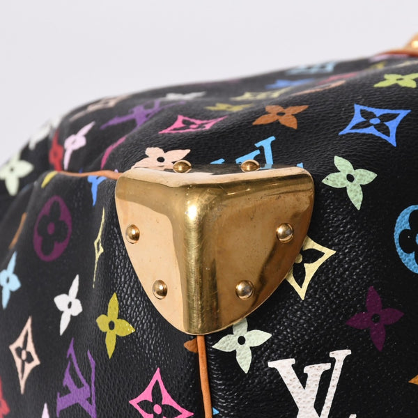 極美品 LOUIS VUITTON ルイヴィトン × 村上隆 モノグラムマルチカラー キーポル45 ボストンバッグ ノワール M92640 中古 4a000702