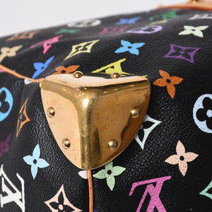 極美品 LOUIS VUITTON ルイヴィトン × 村上隆 モノグラムマルチカラー キーポル45 ボストンバッグ ノワール M92640 中古 4a000702