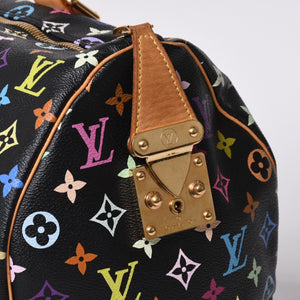 極美品 LOUIS VUITTON ルイヴィトン × 村上隆 モノグラムマルチカラー キーポル45 ボストンバッグ ノワール M92640 中古 4a000702
