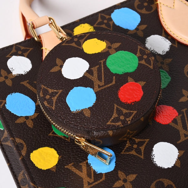 新品同様品 LOUIS VUITTON ルイヴィトン オンサゴーPM 草間彌生 M46380 モノグラム ハンドバッグ ショルダーバッグ 2way 中古 4a007157