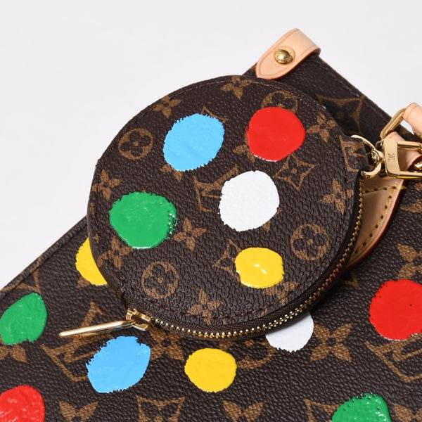 新品同様品 LOUIS VUITTON ルイヴィトン オンサゴーPM 草間彌生 M46380 モノグラム ハンドバッグ ショルダーバッグ 2way 中古 4a007157