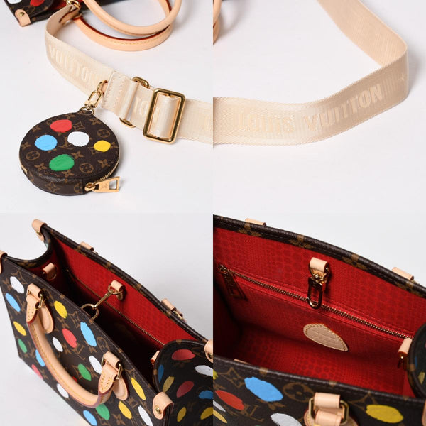新品同様品 LOUIS VUITTON ルイヴィトン オンサゴーPM 草間彌生 M46380 モノグラム ハンドバッグ ショルダーバッグ 2way 中古 4a007157