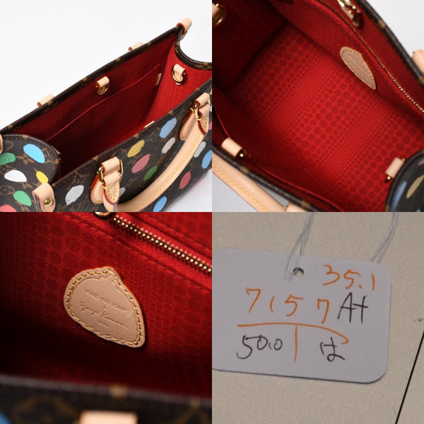 新品同様品 LOUIS VUITTON ルイヴィトン オンサゴーPM 草間彌生 M46380 モノグラム ハンドバッグ ショルダーバッグ 2way 中古 4a007157
