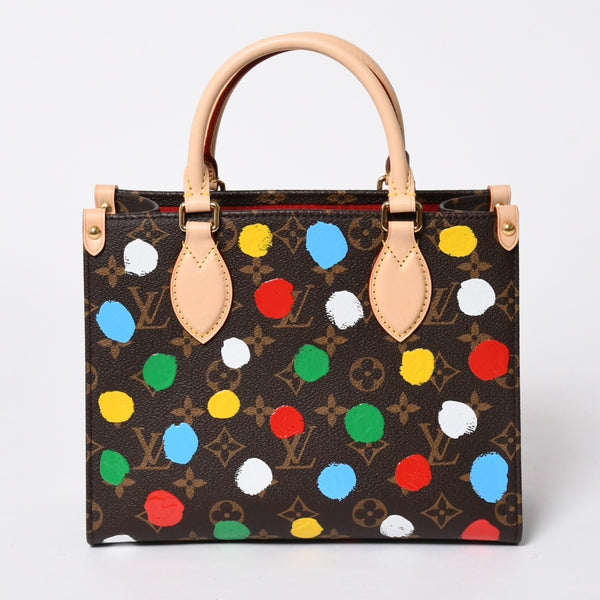 新品同様品 LOUIS VUITTON ルイヴィトン オンサゴーPM 草間彌生 M46380 モノグラム ハンドバッグ ショルダーバッグ 2way 中古 4a007157
